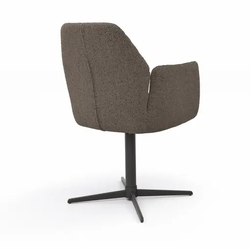 Armlehnstuhl Nashville - drehbar, Stoff, Dunkelbraun