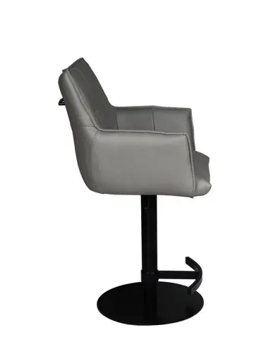 Barhocker MAKANA - drehbar, höhenverstellbar, Stoff, Hellgrau