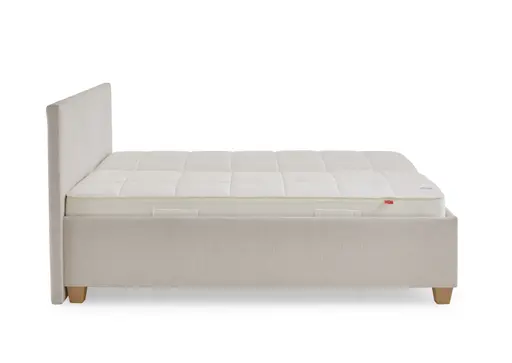 Polsterbett - Liegefläche ca. 180x200 cm, Stoff, Creme