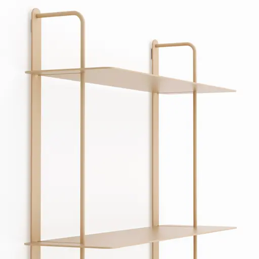 Wandregal Dagny - BHT ca. 60x146x18 cm, Metall, Beige