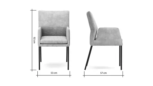 Armlehnstuhl Carry - Stoff, Natur