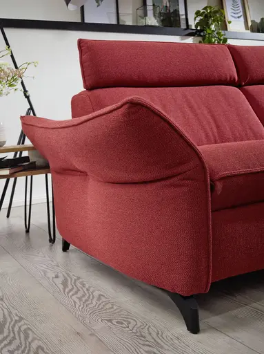 Polsterecke EM St. Moritz - 2,5-Sitzer, Relaxfunktion elektrisch, Stoff, Campari