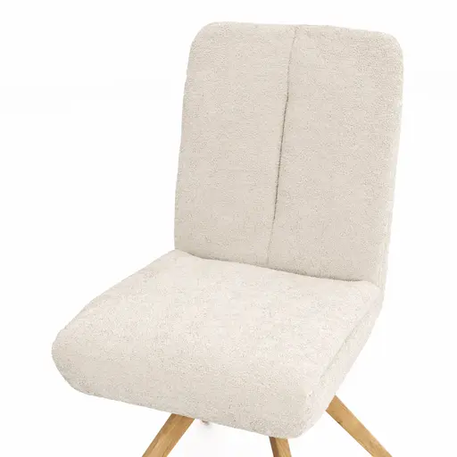 Stuhl Evania - Dreh und Relax-Funktion, hoher Rücken, Stoff, Creme