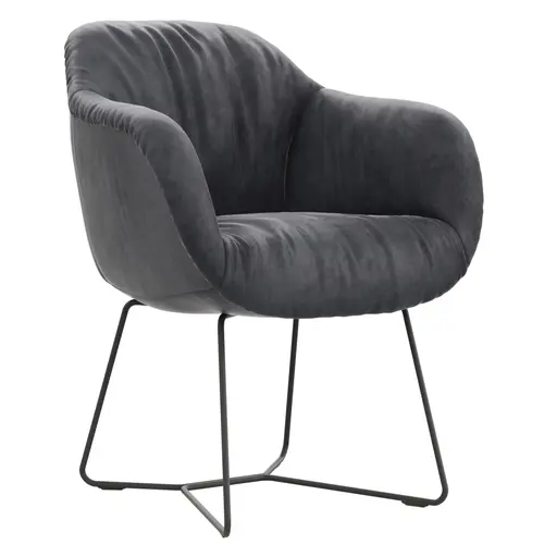 Dinnerchair Sevano - Leder, Anthrazit