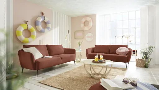 Sofa CARLLOTA - 3-Sitzer, Stoff, Rost