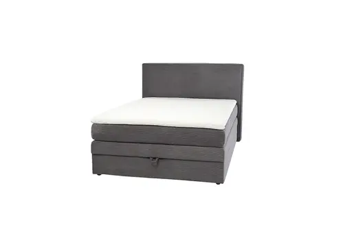 Boxspringbett JANETT- Liegefläche ca. 140x200 cm, Stoff, Grau