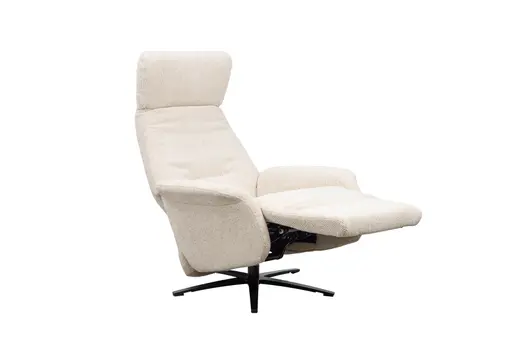 Sessel Liam - Relaxfunktion, Stoff, Ecru