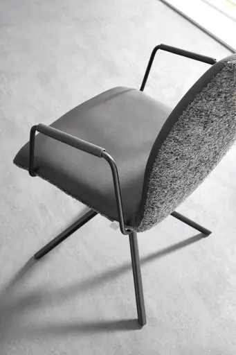 Armlehnstuhl Sedana - drehbar, Stoff, Dunkelgrau