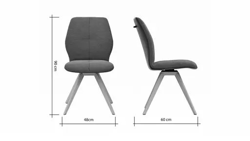 Polsterstuhl Dinner -  Stoff, Dunkelbraun