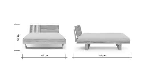 Bettgestell Tigris - Liegefläche ca. 160x200 cm, Kernbuche massiv, geölt