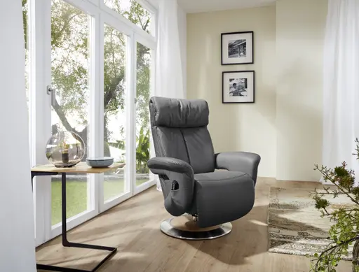 Fernsehsessel EM 8049 - Relaxfunktion (1-motorisch), Stoff, blau