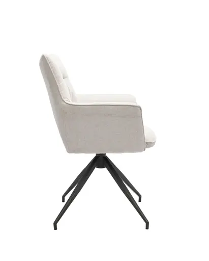 Armlehnstuhl MALEEN - drehbar, Stoff, Beige