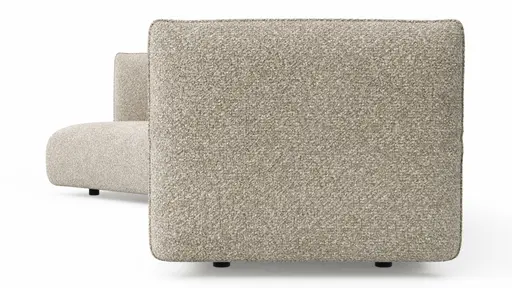 Trapezsofa Motone - Ecke links mit 2-Sitzer, Stoff, Beige