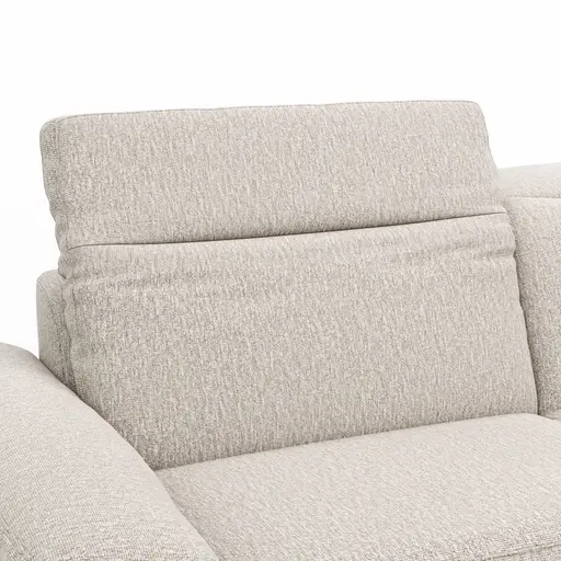 Sofa Rafaela 2.0 - 3-Sitzer inkl. Kopfteil verstellbar, Stoff, Champagner