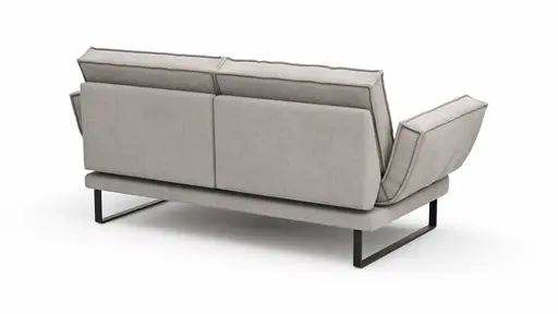 Sofa My - 2,5-Sitzer mit Rückenlehne/Armlehne verstellbar und Drehsitze, Stoff, Hellgrau