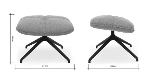 Hocker Unn - Stoff, Hellgrau