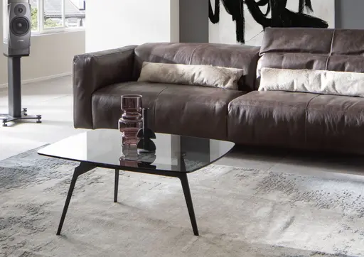 Sofa Arrezo - 4-Sitzer, Leder Dunkelbraun, Rücken verstellbar