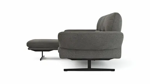 Ecksofa  Alexander -  Longchair links mit 3-Sitzer inkl. Kopfstütze/Armlehne verstellbar, Stoff, Taupe