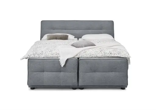Boxspringbett- Liegefläche ca. 180x200 cm, Stoff, Mittelgrau
