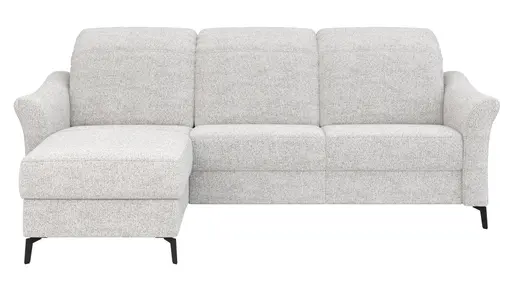 Ecksofa Canterbury - Longchair links mit 2,5-Sitzer, Stoff, Offwhite