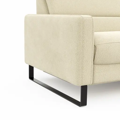 Ecksofa Valera - 3-Sitzer mit Longchair rechts inkl. Rückenlehne verstellbar und Relaxfunktion motorisch, Stoff, Natur