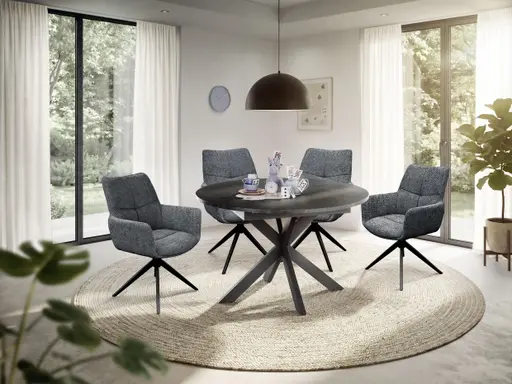 Armlehnstuhl MILENA - drehbar, Stoff, Anthrazit