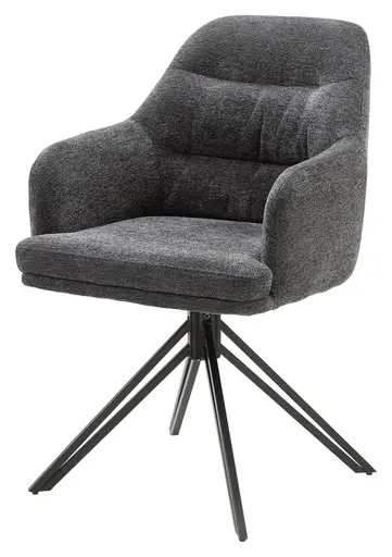 Armlehnstuhl - drehbar, Stoff, Anthrazit