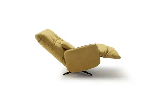 Loungesessel Lovere - Leder, Curry, Armlehne links