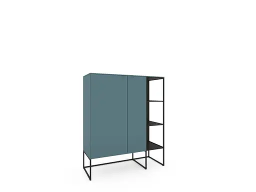 Highboard Catona - Lack matt, Graublau