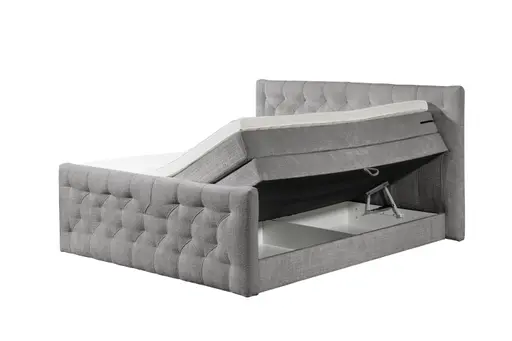 Boxspringbett- Liegefläche ca. 180x200 cm, Stoff, Grau