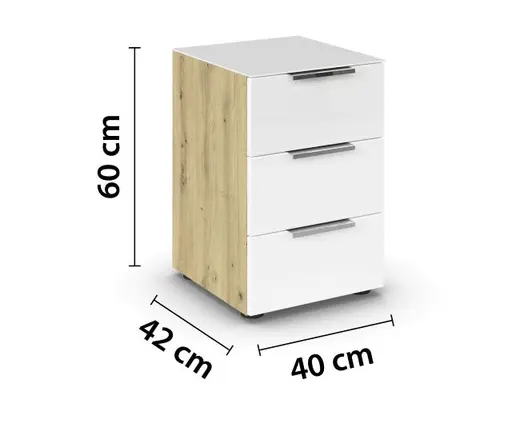 Nako RIPP- Eiche Dekor, Glas, Weiß