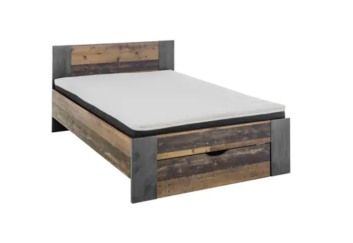 Bettgestell- Liegefläche ca. 140x200 cm, Vintage Dekor, Betonoptik