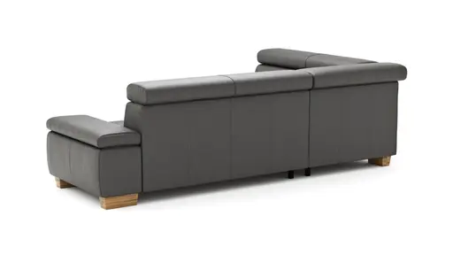 Ecksofa Philadelphia - Ecke links, 2,5-Sitzer, Kopfteil verstellbar (manuell), Leder, Anthrazit