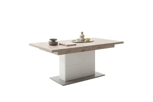 Esstisch - ausziehbar, LB ca. 180 (280)x100 cm, Eiche, Weiß