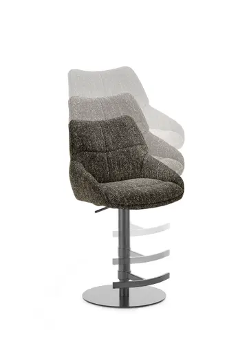 Barhocker MATTEA - drehbar, höhenverstellbar, Stoff, Dunkelbraun