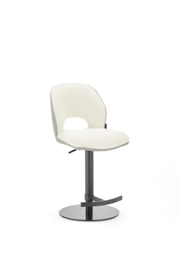 Barhocker MAILE - drehbar, höhenverstellbar, Stoff, Creme