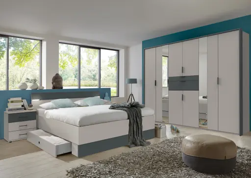 Bettanlage- Liegefläche ca, 180x200 cm, Hellgrau, Graphit