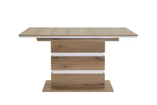 Esstisch - ausziehbar, LB ca. 140x90 cm, Evoke Eiche Nachbildung, Weiß