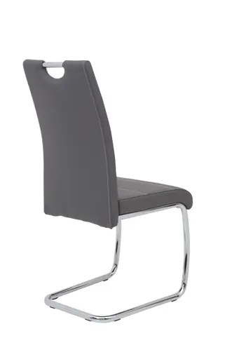 Freischwinger - Kunstleder, Grau