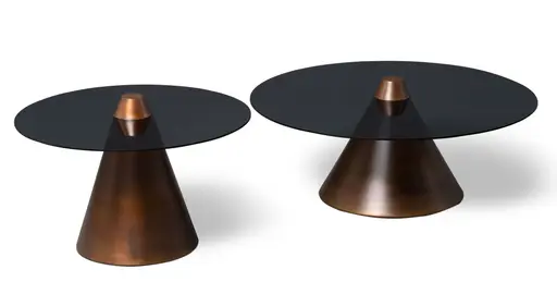 Couchtisch - 2er Set, Grau, Kupferfarben