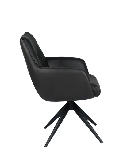 Armlehnstuhl MANON - drehbar, Stoff, Schwarz