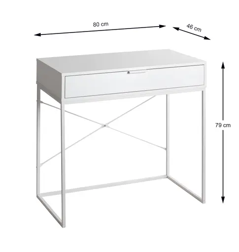 Schreibtisch - LB ca. 80x46 cm, Weiß
