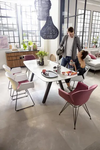 Esstisch Jari - LB ca. 200x95 cm, Keramik, Weiß