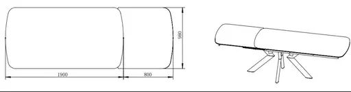 Esstisch MAXIE - ausziehbar, LB ca. 190x98 cm, Glaskeramik, Holzfarben