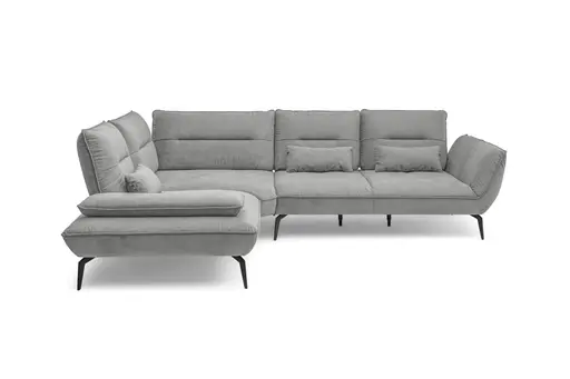 Ecksofa PAYTON - Ecke links, 2,5-Sitzer, Stoff, Silbergrau
