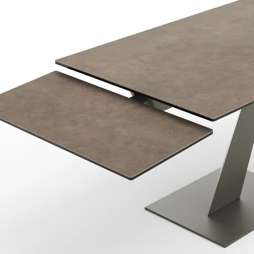 Esstisch Iseo - LB ca. 140x80 cm, ausziehbar, Keramik, Grau