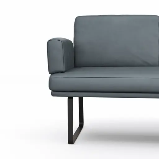 Bank Valloni - B ca. 221 cm, mit Arm- und Rückenlehne, Leder, Hellblau