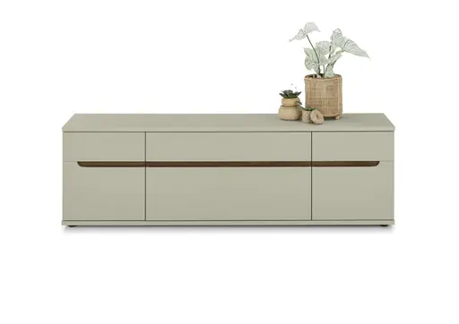 TV-Lowboard - B ca. 180 cm, Kaschmir, Nussbaum Nachbildung