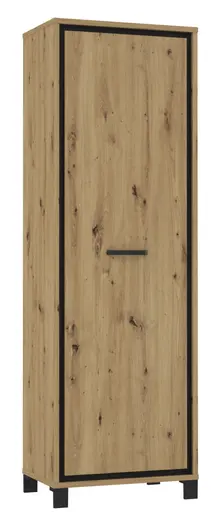 Garderobenschrank FARIDA - Eiche Dekor, Schwarz