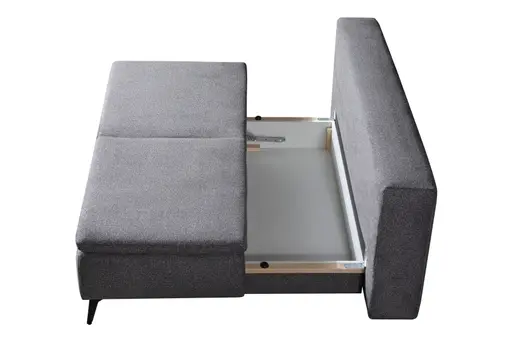 Querschläfer - Schlaffunktion mit Bettkasten, Stoff, Anthrazit
